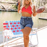 KanCan The Danielle High Waist Frayed Shorts Curves Image - 1