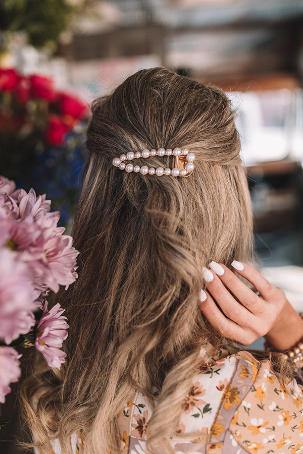 Open Shape Pearl Barrette Image - 2