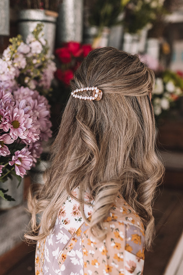 Open Shape Pearl Barrette Image - 1