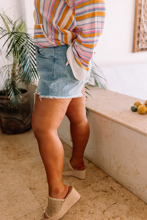 KanCan The Jude High Waist Distressed Shorts in Light Wash Curves Image - 3