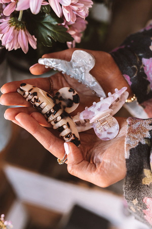 Lovely Lady Hair Claw Clip Set in Champagne Image - 1