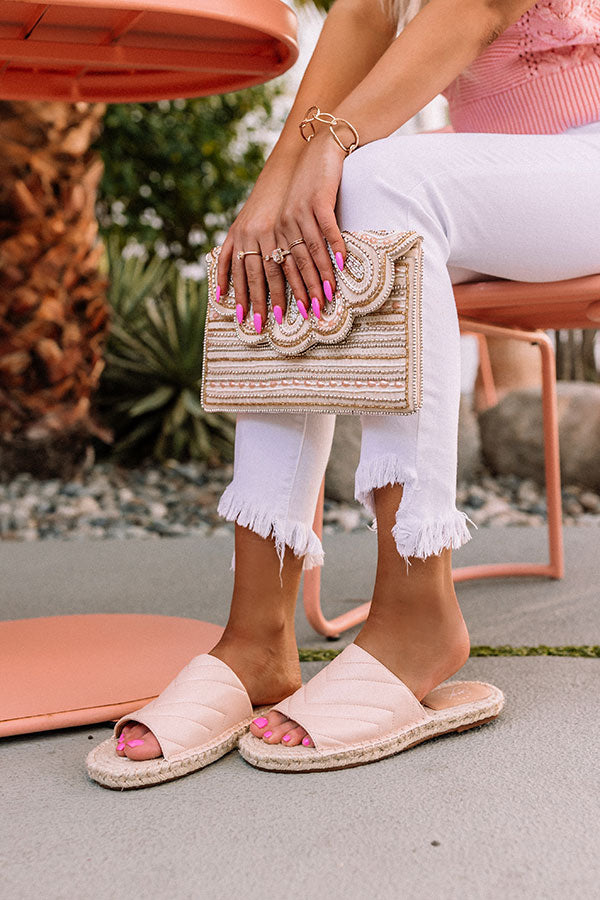 The Villa Faux Leather Sandal In Light Pink
