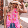 Playing The Part Embroidered Tank In Hot Pink Image - 1