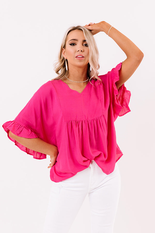 Flirty Fave Babydoll Top In Hot Pink Image - 1