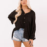 Hopelessly Devoted Button Up Top In Black Image - 1