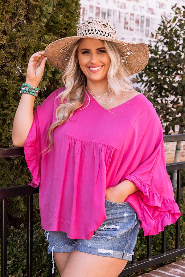 Flirty Fave Babydoll Top In Hot Pink Curves Image - 1