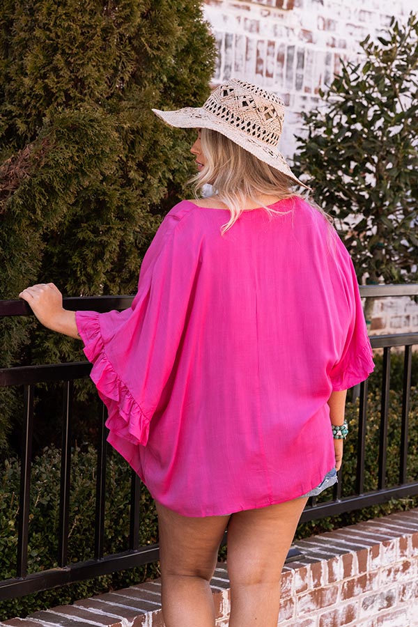 Flirty Fave Babydoll Top In Hot Pink Curves Image - 5