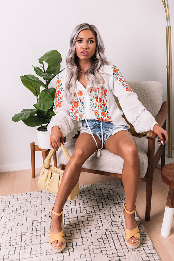 Dune Dreaming Embroidered Top In White • Impressions Online Boutique