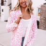 Great Minds Think Alike Leopard Cardigan in Pink Image - 1