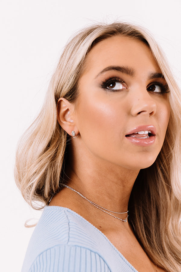 Kendra Scott Emilie Silver Stud Earrings in Platinum Drusy Image - 1