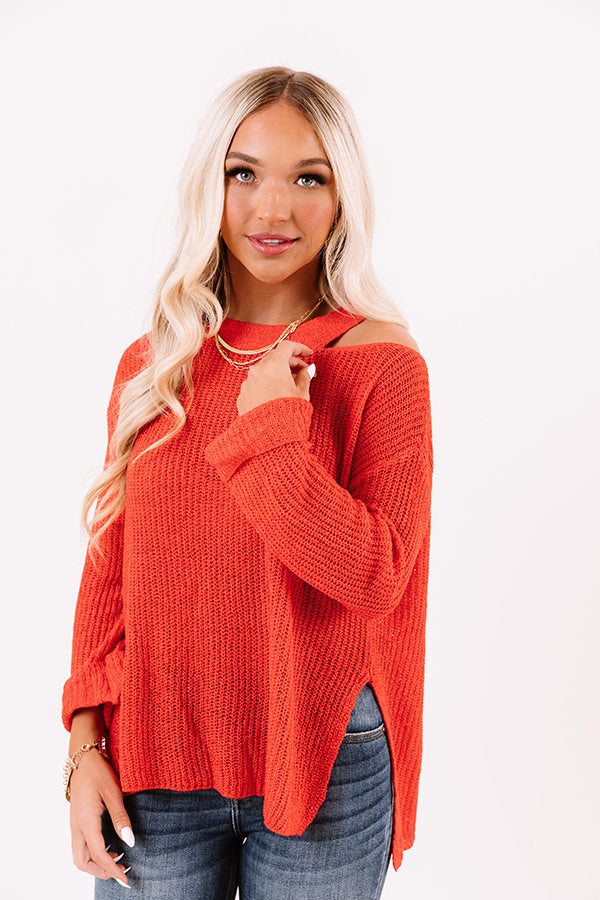 Simply Curated Knit Top In Red