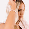 Kendra Scott Rebecca Gold Stretch Bracelet in Rose Quartz Image - 1