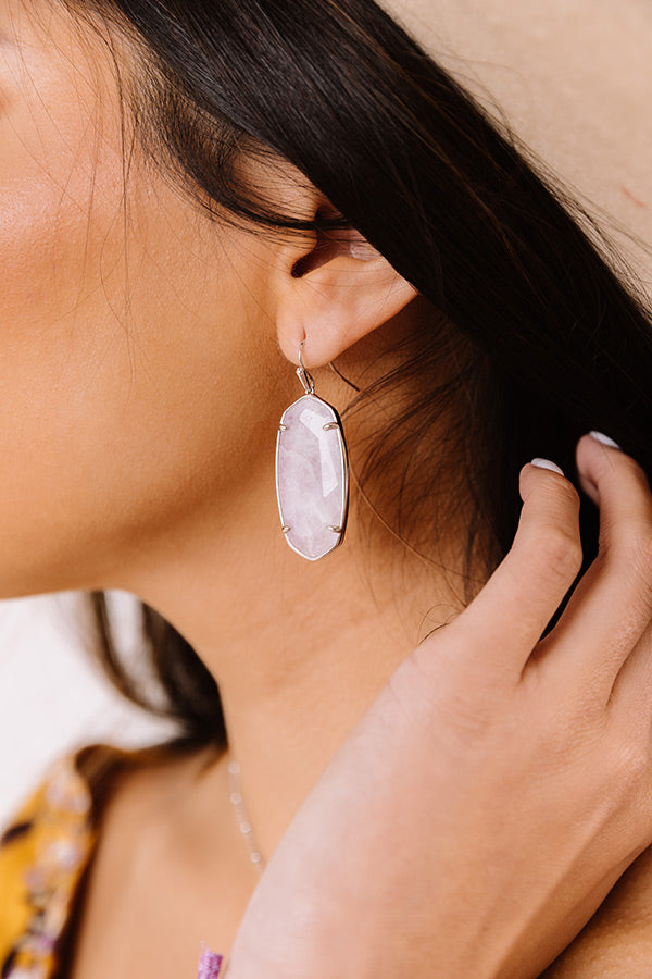 Kendra Scott Faceted Elle Silver Drop Earrings in Purple Amethyst Image - 2