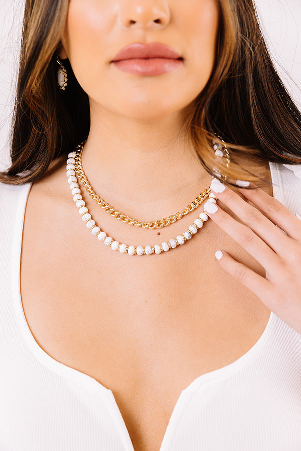 Kendra Scott Rebecca Gold Multi Strand Necklace In White Howlite Image - 1