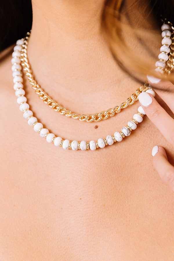 Kendra Scott Rebecca Gold Multi Strand Necklace In White Howlite Image - 2