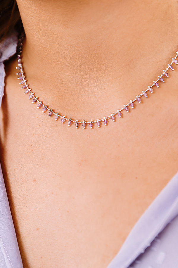 Kendra Scott Jenna Silver Choker Necklace in Purple Amethyst Image - 2