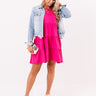 Apple Spiced Wishes Babydoll Dress In Fuchsia Image - 1