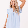 Pretty Shores Shift Top In Sky Blue Image - 1