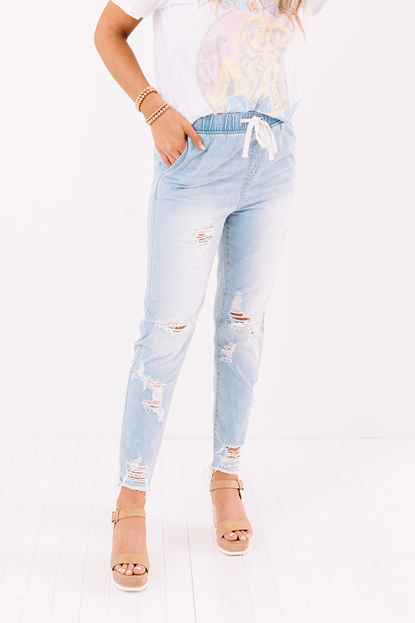 The Sabrina High Waist Distressed Relaxed Skinny In Light Wash Image - 1