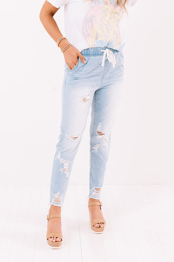 The Sabrina High Waist Distressed Relaxed Skinny In Light Wash