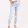 The Sabrina High Waist Distressed Relaxed Skinny In Light Wash Image - 1