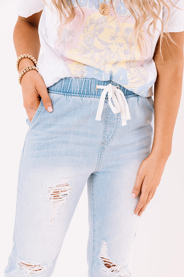 The Sabrina High Waist Distressed Relaxed Skinny In Light Wash Image - 3