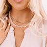 Kendra Scott Rebecca Gold Multi Strand Necklace in Rose Quartz Image - 1