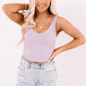 Lounging In Key Largo Ribbed Crop Top In Lavender Image - 1