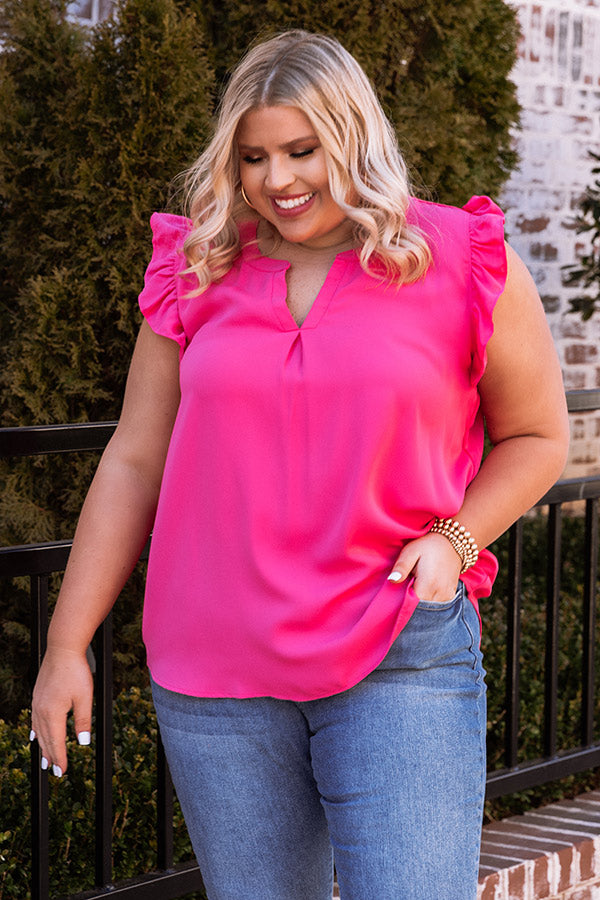 Pretty Shores Shift Top In Hot Pink Curves Image - 4