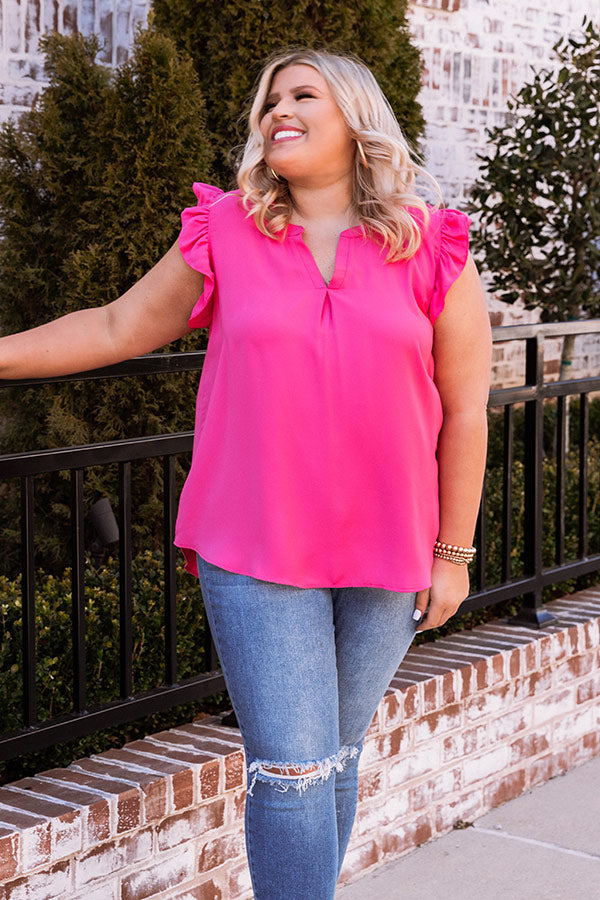 Pretty Shores Shift Top In Hot Pink Curves Image - 3