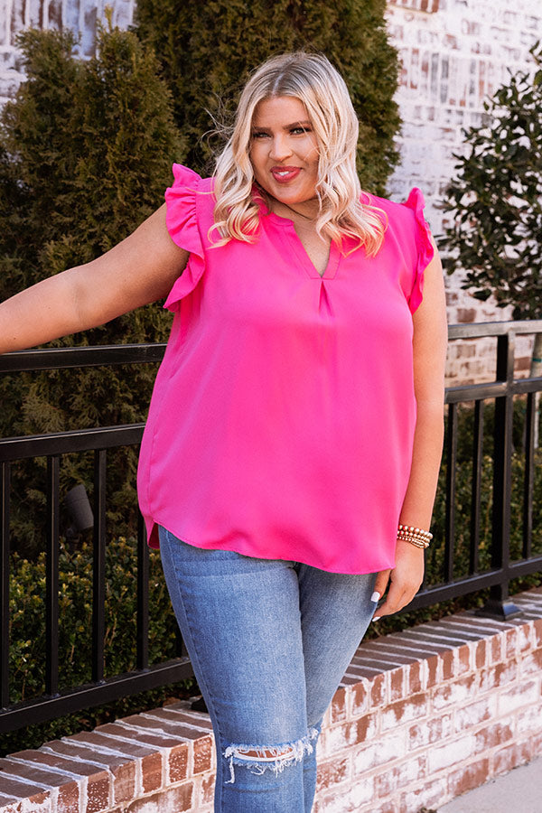 Pretty Shores Shift Top In Hot Pink Curves Image - 2