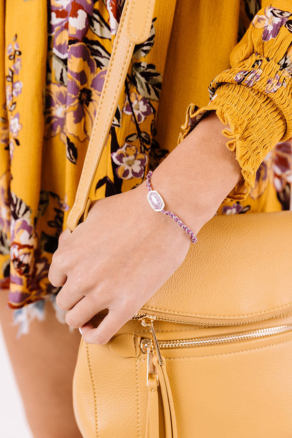 Kendra Scott Elaina Braided Silver Friendship Bracelet in Purple Amethyst Image - 2