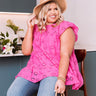Path To Perfection Eyelet Top In Pink Curves Image - 1