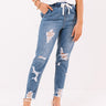 The Sabrina High Waist Distressed Relaxed Skinny In Medium Wash Image - 1
