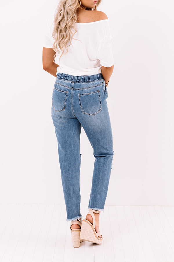 The Sabrina High Waist Distressed Relaxed Skinny In Medium Wash Image - 5