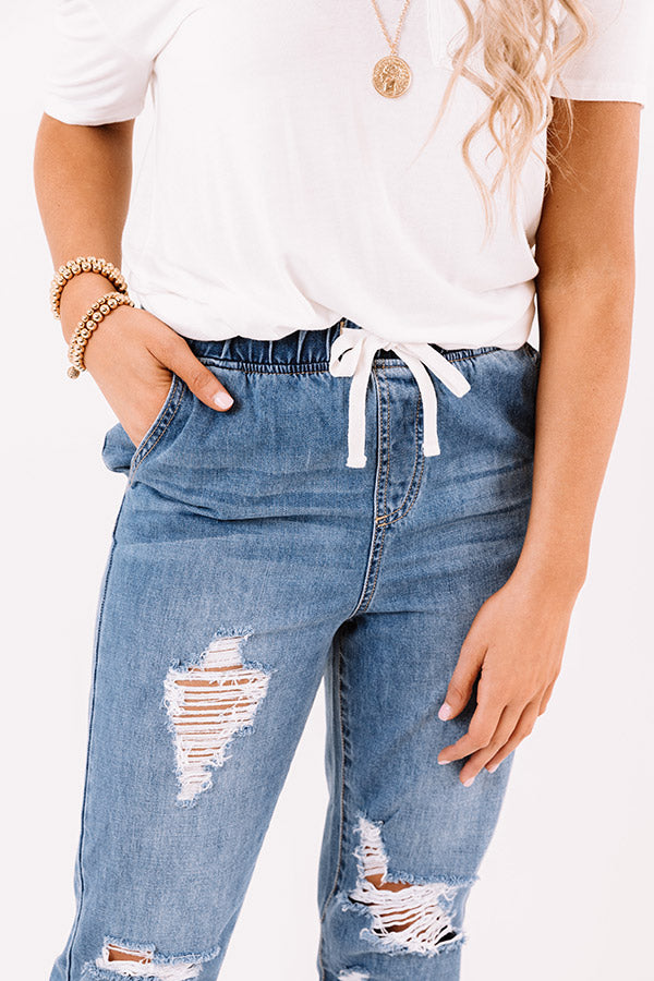 The Sabrina High Waist Distressed Relaxed Skinny In Medium Wash Image - 3