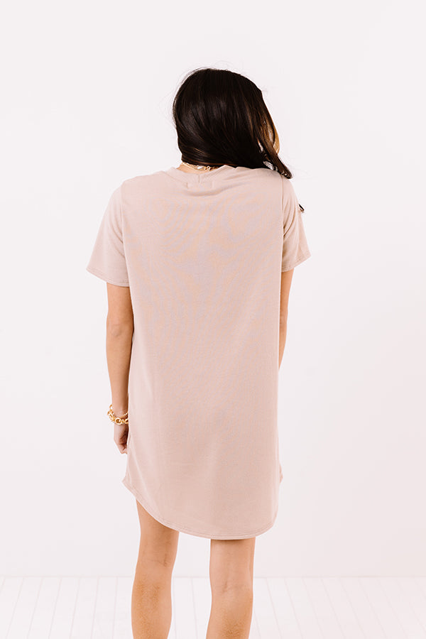 Sort It Out Shift Dress In Warm Taupe Image - 5