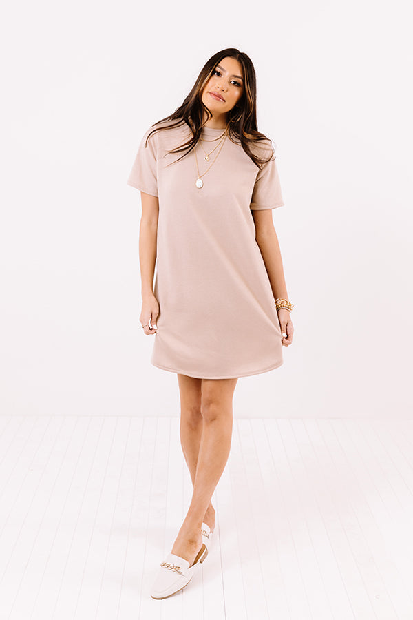 Sort It Out Shift Dress In Warm Taupe Image - 3