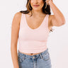 Lounging In Key Largo Ribbed Crop Top In Pink Image - 1