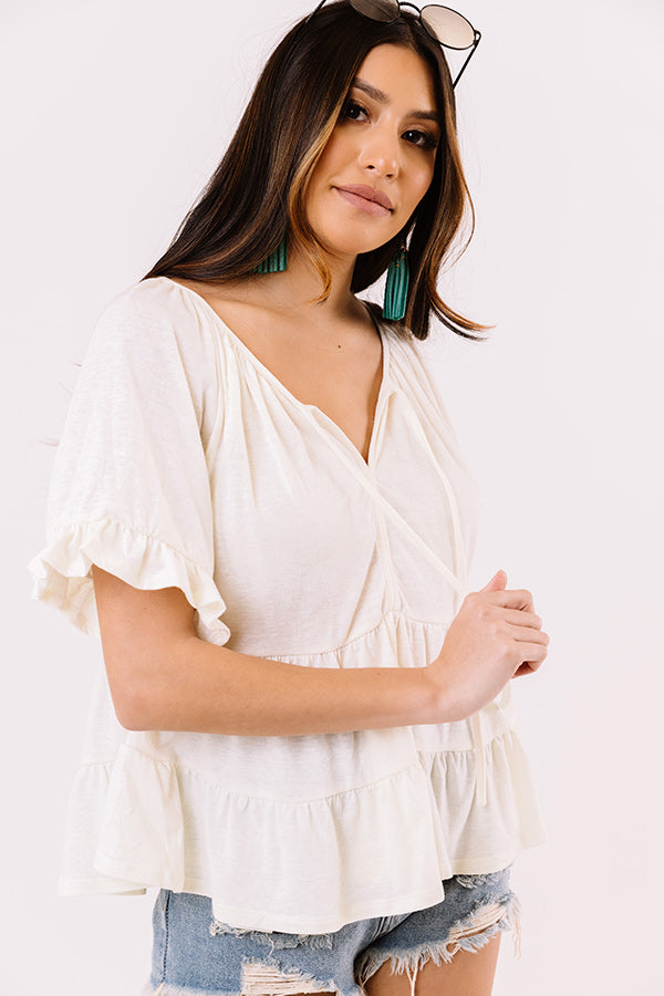 Endless Daydreams Babydoll Top In Cream Image - 3