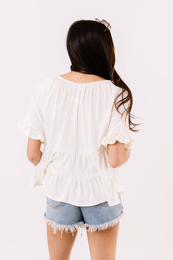 Endless Daydreams Babydoll Top In Cream Image - 4