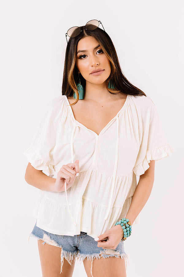 Endless Daydreams Babydoll Top In Cream Image - 2