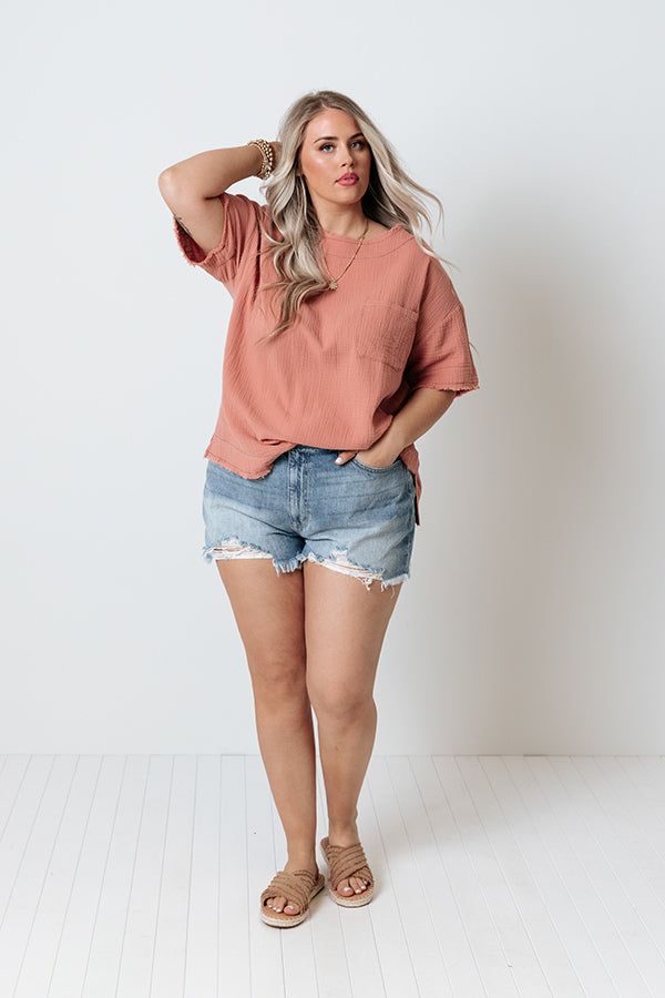 The Duncan Shift Tee In Rustic Rose Curves Image - 2