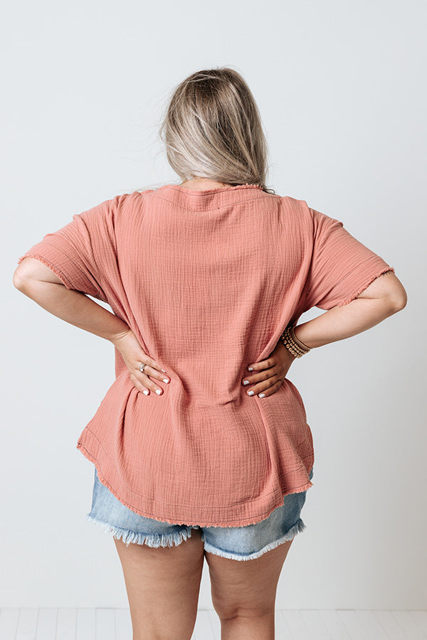 The Duncan Shift Tee In Rustic Rose Curves Image - 4