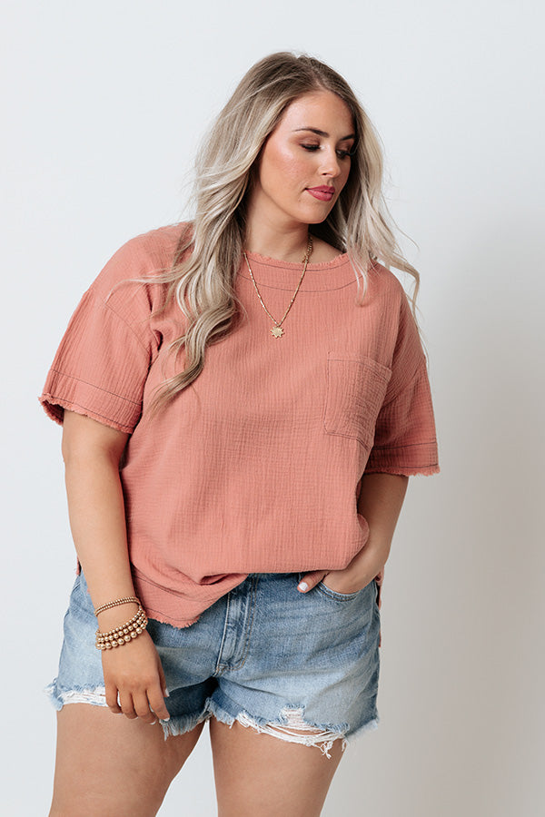 The Duncan Shift Tee In Rustic Rose Curves Image - 1