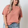 The Duncan Shift Tee In Rustic Rose Curves Image - 1