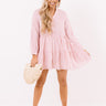 Yacht Stop Gingham Babydoll Dress In Pink Image - 1