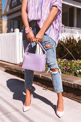 All Time Favorite Faux Leather Tote In Lavender • Impressions