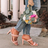 The Kira Faux Leather Block Heel In Blush Image - 1