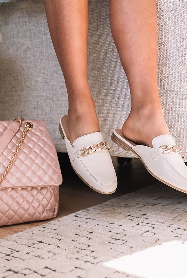 The Sheldon Faux Leather Mule In Stone Image - 4